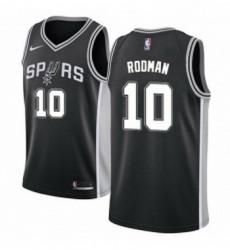Youth Nike San Antonio Spurs 10 Dennis Rodman Swingman Black Road NBA Jersey Icon Edition