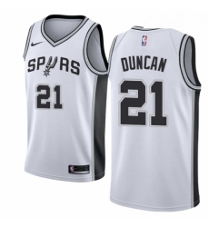 Youth Nike San Antonio Spurs 21 Tim Duncan Swingman White Home NBA Jersey Association Edition
