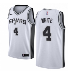 Youth Nike San Antonio Spurs 4 Derrick White Swingman White Home NBA Jersey Association Edition 