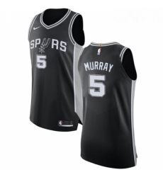 Youth Nike San Antonio Spurs 5 Dejounte Murray Authentic Black Road NBA Jersey Icon Edition