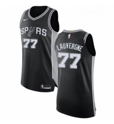 Youth Nike San Antonio Spurs 77 Joffrey Lauvergne Authentic Black Road NBA Jersey Icon Edition 