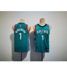 Youth San Antonio Spurs 1 Victor Wembanyama Teal City Edition Stitched Jersey