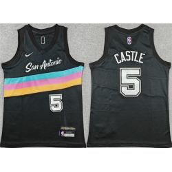Youth San Antonio Spurs  5 Stephon Castle Black 2025 City Edition Stitched Jersey