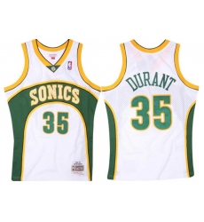 Men SEATTLE SUPERSONICS Kevin Durant 35 Replica Swingman Seattle Sonics NBA Jersey White