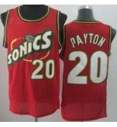 Seattle SuperSonics 20 Gary Payton Red Throwback Revolution 30 NBA Basketball Jerseys