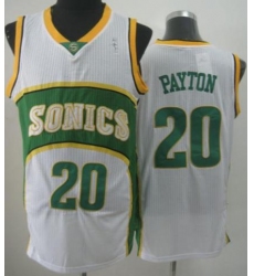 Seattle SuperSonics 20 Gary Payton White Throwback Revolution 30 NBA Basketball Jerseys