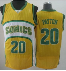 Seattle SuperSonics 20 Gary Payton Yellow Throwback Revolution 30 NBA Basketball Jerseys-2