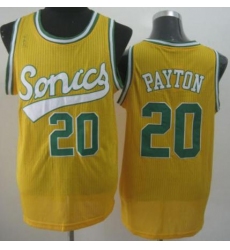 Seattle SuperSonics 20 Gary Payton Yellow Throwback Revolution 30 NBA Basketball Jerseys