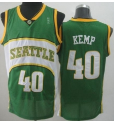Seattle SuperSonics 40 Shawn Kemp Green Throwback Revolution 30 NBA Basketball Jerseys