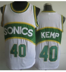 Seattle SuperSonics 40 Shawn Kemp White Hardwood Classics Revolution 30 NBA Jerseys