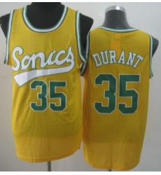 Seattle Supersonic 35 Kevin Durant Yellow Revolution 30 NBA Basketball Jerseys