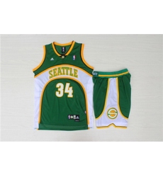 Supersonics 34 Ray Allen Green Swingman Jersey With Shorts