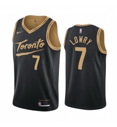 Men Nike Toronto Raptors 7 Kyle Lowry Black NBA Swingman 2020 21 City Edition Jersey