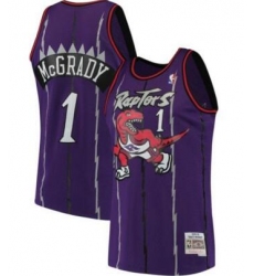 Men Raptors 1 Tracy Mcgrady purple Mitchell Ness Throwback Jersey