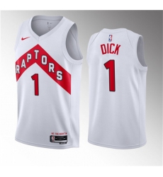 Men Toronto Raptors 1 Gradey Dick White 2023 Draft Association Edition Stitched Basketball Jersey