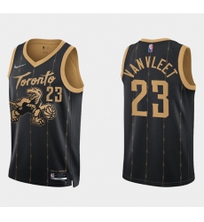 Men Toronto Raptors 23 Fred Vanvleet 2021 22 City Edition Black 75th Anniversary Swingman Stitched Basketball Jersey