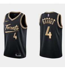 Men Toronto Raptors 4 Scottie Barnes Black City Edition Swingman Stitched Basketball Jersey