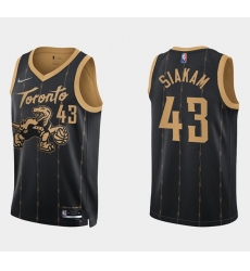 Men Toronto Raptors 43 Pascal Siakam 2021 22 City Edition Black 75th Anniversary Swingman Stitched Basketball Jersey