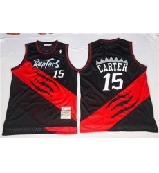 Men Toronto Raptors Vince Carter Black Red NBA Jersey