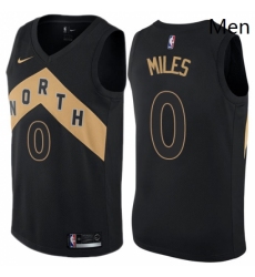 Mens Nike Toronto Raptors 0 CJ Miles Authentic Black NBA Jersey City Edition 