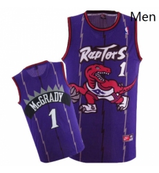 Mens Nike Toronto Raptors 1 Tracy Mcgrady Authentic Blue Throwback NBA Jersey