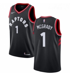 Mens Nike Toronto Raptors 1 Tracy Mcgrady Swingman Black Alternate NBA Jersey Statement Edition