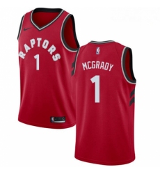 Mens Nike Toronto Raptors 1 Tracy Mcgrady Swingman Red Road NBA Jersey Icon Edition