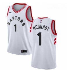 Mens Nike Toronto Raptors 1 Tracy Mcgrady Swingman White NBA Jersey Association Edition