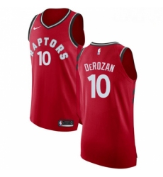 Mens Nike Toronto Raptors 10 DeMar DeRozan Authentic Red Road NBA Jersey Icon Edition