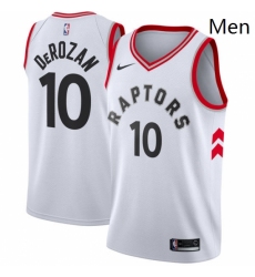 Mens Nike Toronto Raptors 10 DeMar DeRozan Authentic White NBA Jersey Association Edition