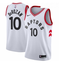 Mens Nike Toronto Raptors 10 DeMar DeRozan Swingman White NBA Jersey Association Edition