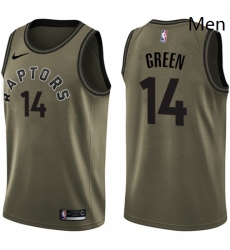 Mens Nike Toronto Raptors 14 Danny Green Swingman Green Salute to Service NBA Jersey 