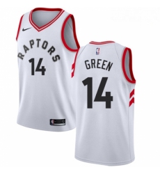 Mens Nike Toronto Raptors 14 Danny Green Swingman White NBA Jersey Association Edition 