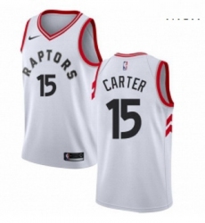 Mens Nike Toronto Raptors 15 Vince Carter Authentic White NBA Jersey Association Edition
