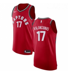 Mens Nike Toronto Raptors 17 Jonas Valanciunas Authentic Red Road NBA Jersey Icon Edition