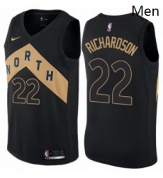 Mens Nike Toronto Raptors 22 Malachi Richardson Authentic Black NBA Jersey City Edition 