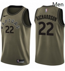 Mens Nike Toronto Raptors 22 Malachi Richardson Swingman Green Salute to Service NBA Jersey 