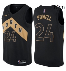 Mens Nike Toronto Raptors 24 Norman Powell Authentic Black NBA Jersey City Edition 