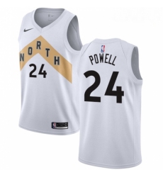 Mens Nike Toronto Raptors 24 Norman Powell Swingman White NBA Jersey City Edition 