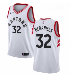 Mens Nike Toronto Raptors 32 KJ McDaniels Swingman White NBA Jersey Association Edition 