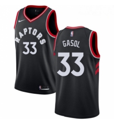 Mens Nike Toronto Raptors 33 Marc Gasol Black NBA Swingman Statement Edition Jersey 