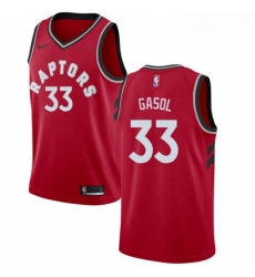Mens Nike Toronto Raptors 33 Marc Gasol Red NBA Swingman Icon Edition Jersey 
