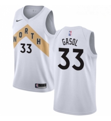 Mens Nike Toronto Raptors 33 Marc Gasol White NBA Swingman City Edition 2018 19 Jersey 