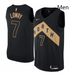 Mens Nike Toronto Raptors 7 Kyle Lowry Authentic Black NBA Jersey City Edition