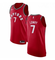 Mens Nike Toronto Raptors 7 Kyle Lowry Authentic Red Road NBA Jersey Icon Edition