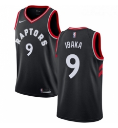 Mens Nike Toronto Raptors 9 Serge Ibaka Authentic Black Alternate NBA Jersey Statement Edition