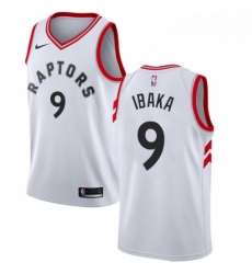 Mens Nike Toronto Raptors 9 Serge Ibaka Swingman White NBA Jersey Association Edition