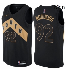 Mens Nike Toronto Raptors 92 Lucas Nogueira Authentic Black NBA Jersey City Edition