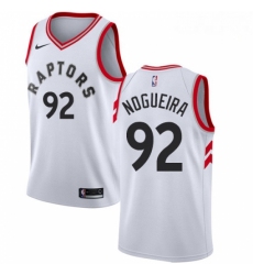 Mens Nike Toronto Raptors 92 Lucas Nogueira Authentic White NBA Jersey Association Edition
