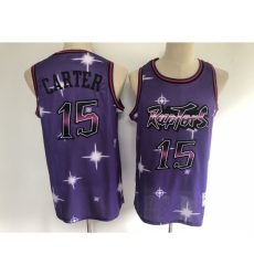 Men's Toronto Raptors #15 Vince Carter Purple Hwc Starry Jersey
